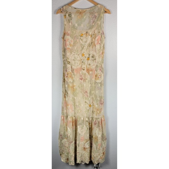 Sundance Dresses & Skirts - Sundance Silk Floral Maxi Dress Embroidered Lace Cottagecore Boho Fairy Small